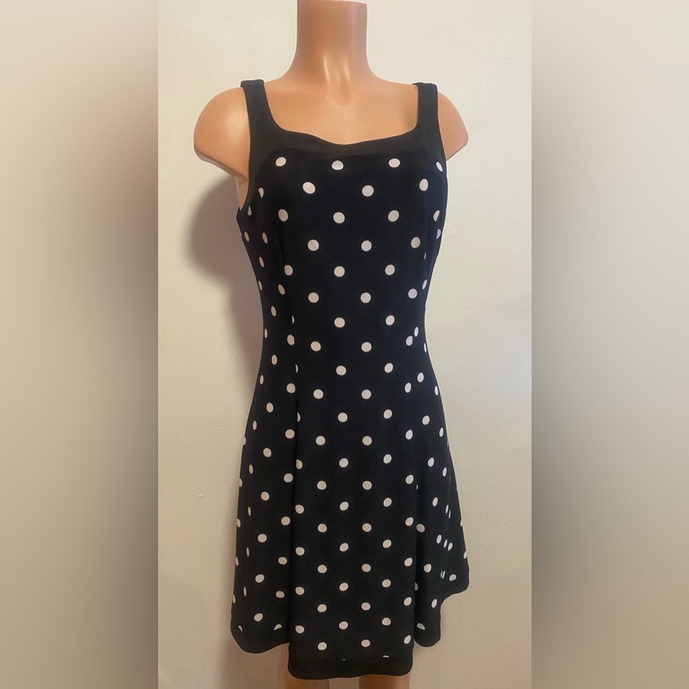 Anne Klein Women’s‎ Polka Dot Sleeveless Dress Black/White Size 6